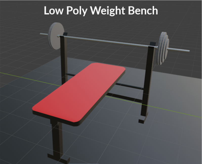 Low Poly Weight Bench preview image 1